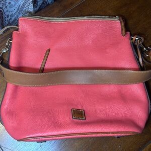 Dooney & Bourke Coral and Tan Shoulder Bag